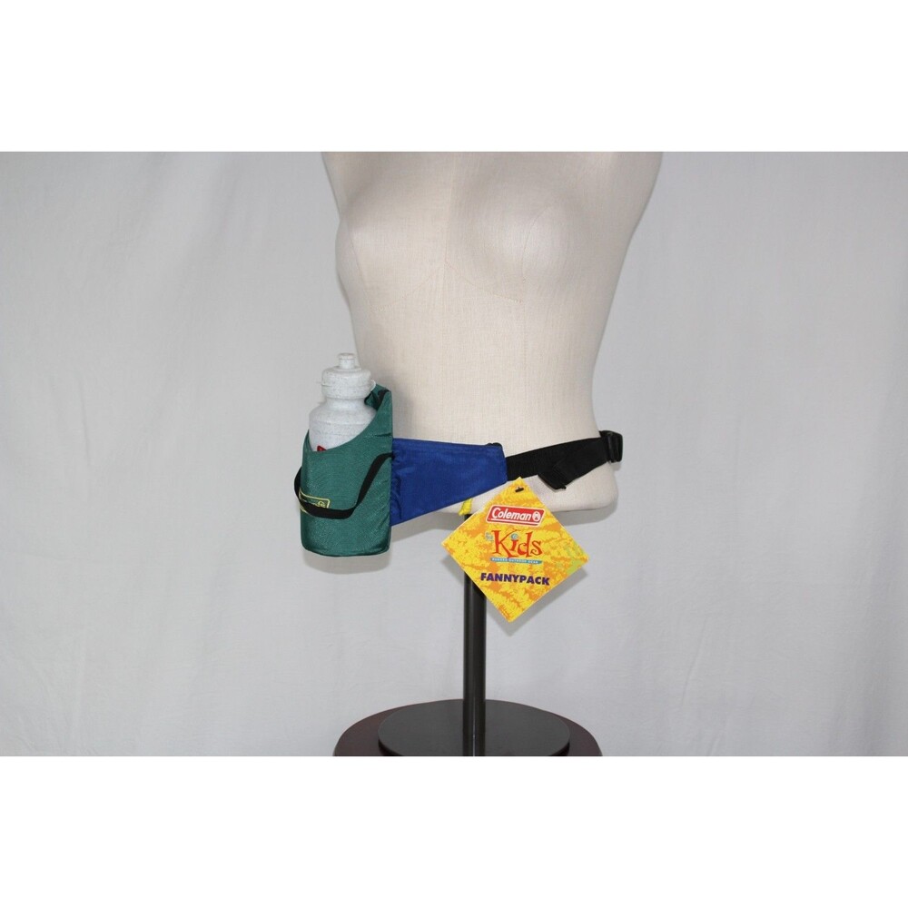 Coleman Vintage Hip Fanny Waist Hiking Pack Water Bottle Holder Blue Green